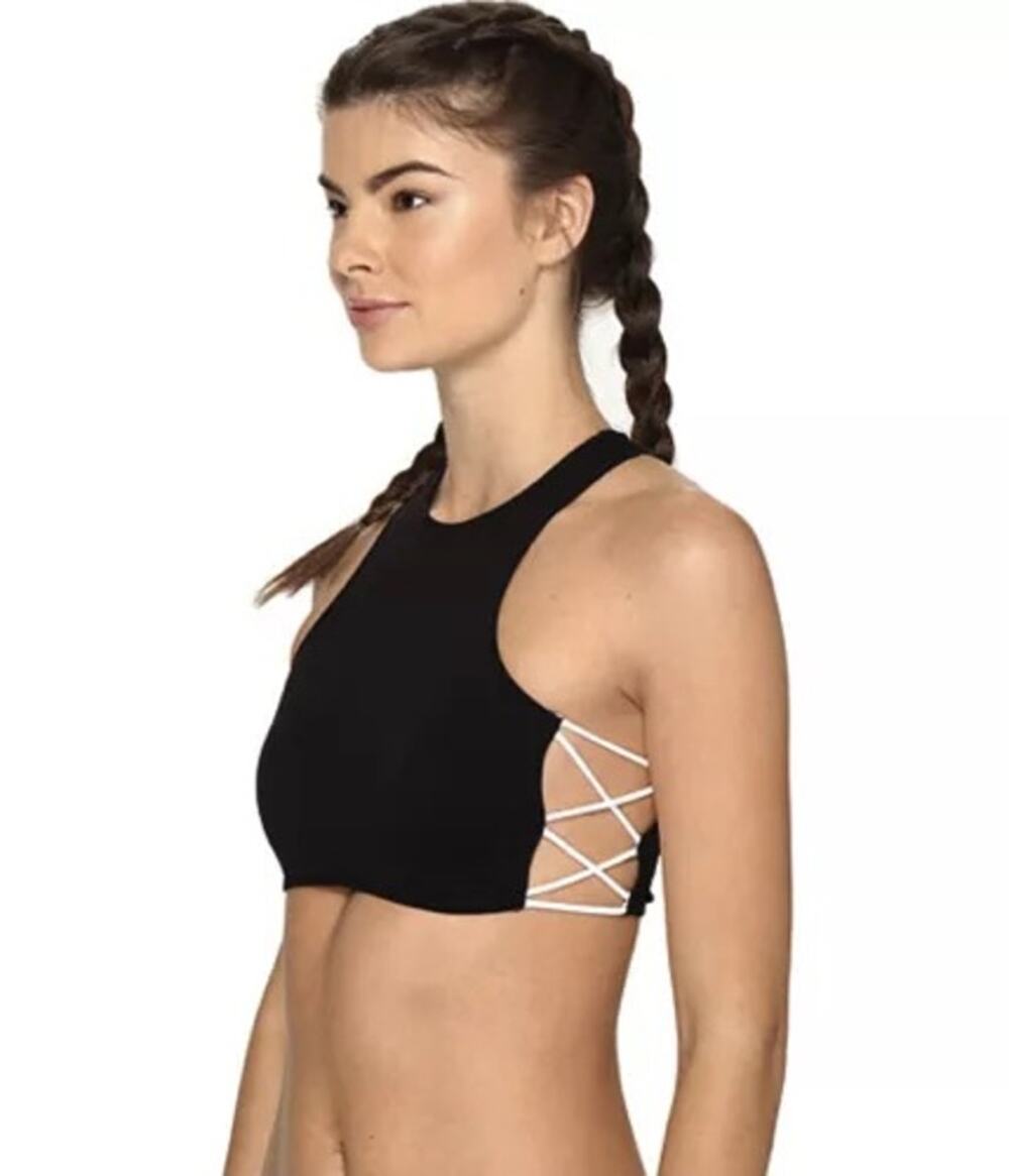 NWOT Intimately Free People Black White Seamless Side Cross Racerback Bralette